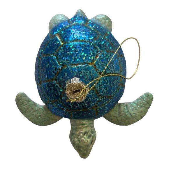 Glass Sea Turtle Ornament Blue Green Pink Sea Turtle Ornament Sea Life Ocean - Picture 5 of 8